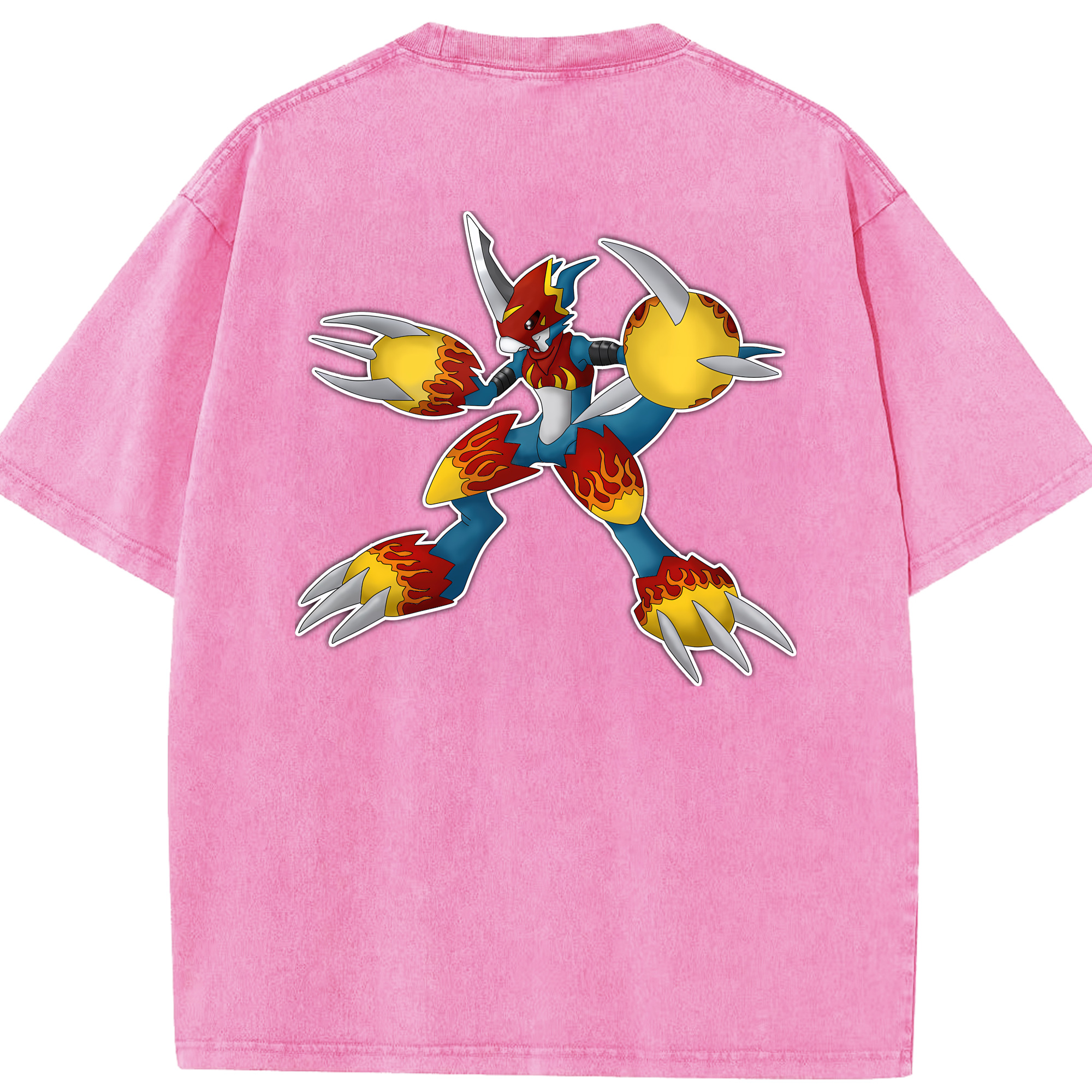 （画像用） Digimon デジタルモンスター/デジモン 綿100% ヴィンテージ風 半袖Tシャツ（背面プリント）